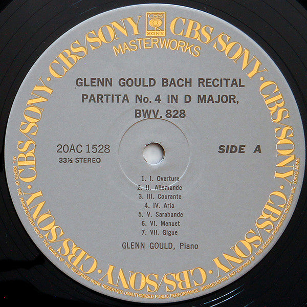 Johann Sebastian Bach, Glenn Gould : Bach Recital (LP, Comp, RE)