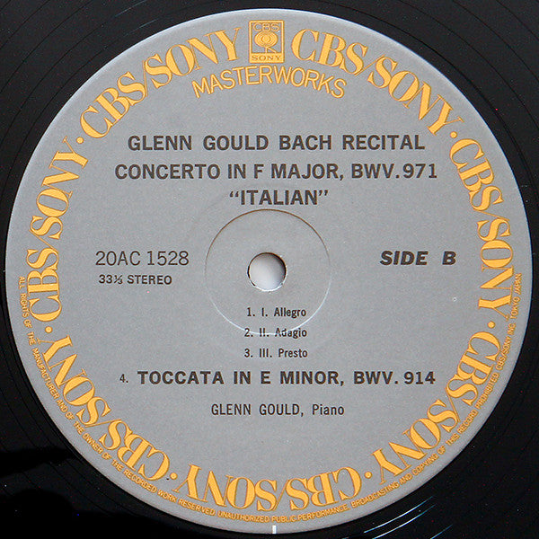 Johann Sebastian Bach, Glenn Gould : Bach Recital (LP, Comp, RE)