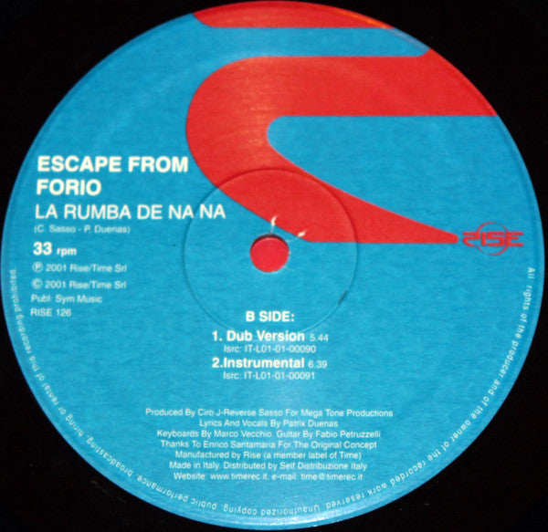 Escape From Forio : La Rumba De Na Na (12")