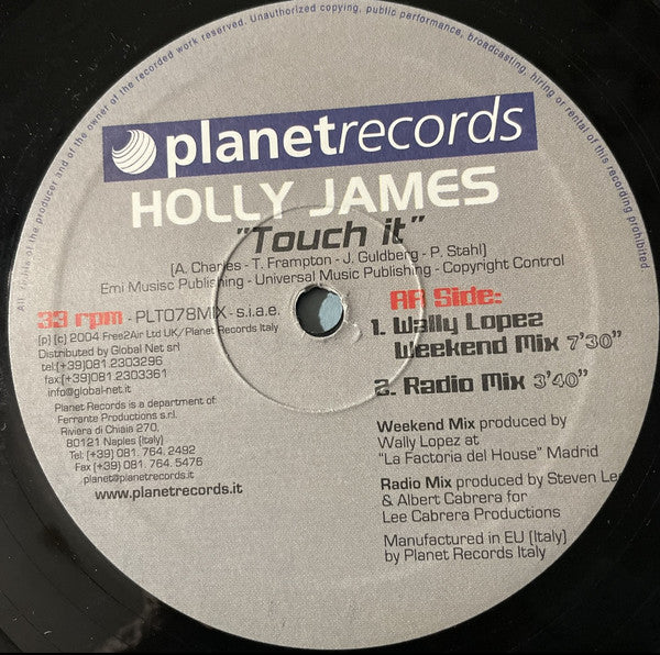 Holly James : Touch It (12", EP)