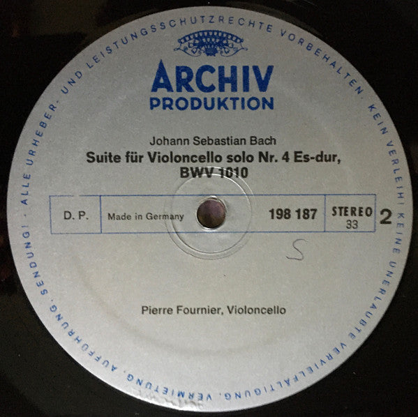 Johann Sebastian Bach - Pierre Fournier : Suiten Für Violoncello Solo Nr.3 C-dur (In C Major/ En Ut Majeur) / Nr.4 Es-dur (In E Flat Major / En Mi Bemol Majeur) (LP, Album, RE)