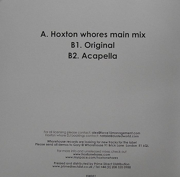 Hoxton Whores : Sunrise (12")