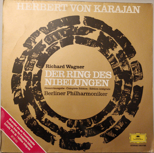 Herbert von Karajan, Richard Wagner, Berliner Philharmoniker : Der Ring Des Nibelungen (Hörproben Aus Der Gesamtausgabe) (LP, Promo)