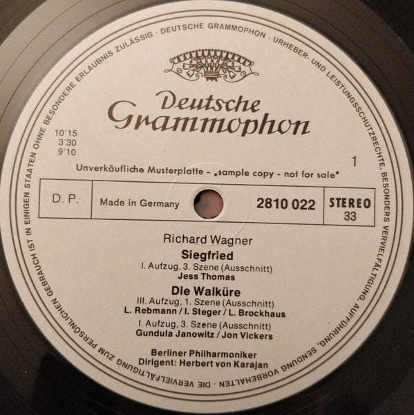 Herbert von Karajan, Richard Wagner, Berliner Philharmoniker : Der Ring Des Nibelungen (Hörproben Aus Der Gesamtausgabe) (LP, Promo)