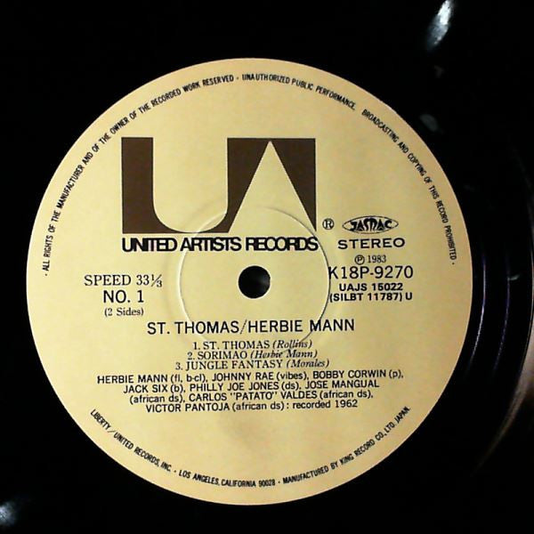 Herbie Mann : St. Thomas (LP, Album, RE)