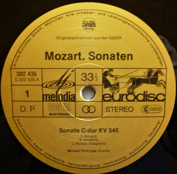 Wolfgang Amadeus Mozart, Mikhail Pletnev : Klavier-Sonaten KV 545 - 570 - 576 - 533/494 (2xLP, Comp)