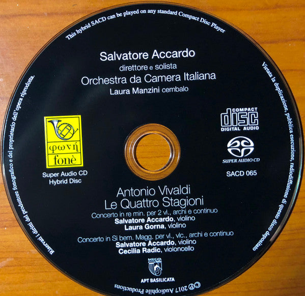 Antonio Vivaldi, Salvatore Accardo, Orchestra da Camera Italiana : Le Quattro Stagioni (SACD, Hybrid, Album, RE, DSD)