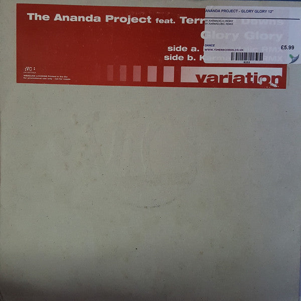 The Ananda Project Feat. Terrance Downs : Glory Glory (12", Promo)