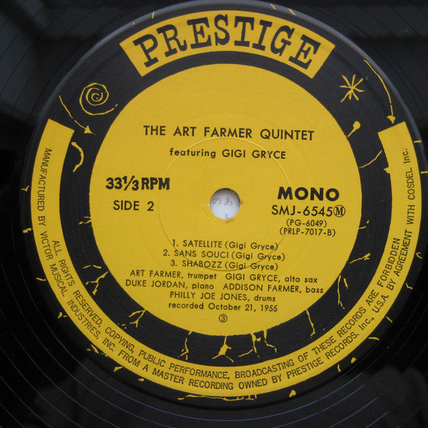 Art Farmer Quintet Featuring Gigi Gryce : Art Farmer Quintet Featuring Gigi Gryce (LP, Mono, RE)