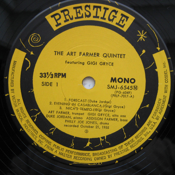 Art Farmer Quintet Featuring Gigi Gryce : Art Farmer Quintet Featuring Gigi Gryce (LP, Mono, RE)