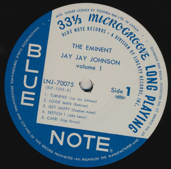 J.J. Johnson : The Eminent Jay Jay Johnson (Volume 1) (LP, Comp, RE)