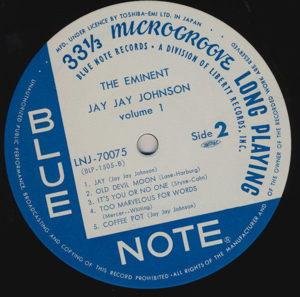 J.J. Johnson : The Eminent Jay Jay Johnson (Volume 1) (LP, Comp, RE)