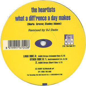 The Heartists : What A Diff'rence A Day Makes (DJ Dado Remixes) (12")