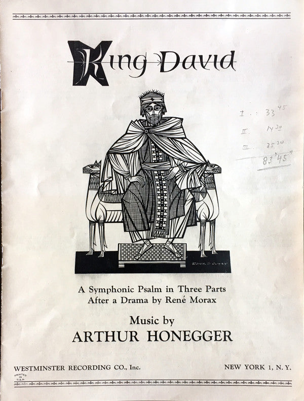 Arthur Honegger : King David (2xLP, Album)