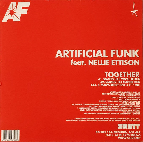 Artificial Funk Feat. Nellie Ettison : Together (Roger Sanchez & Seamus Haji Remixes) (12")