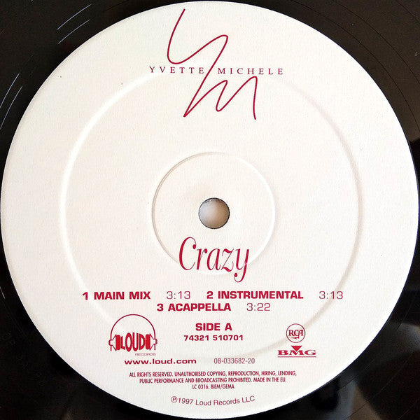 Yvette Michele : Crazy (12", Single)