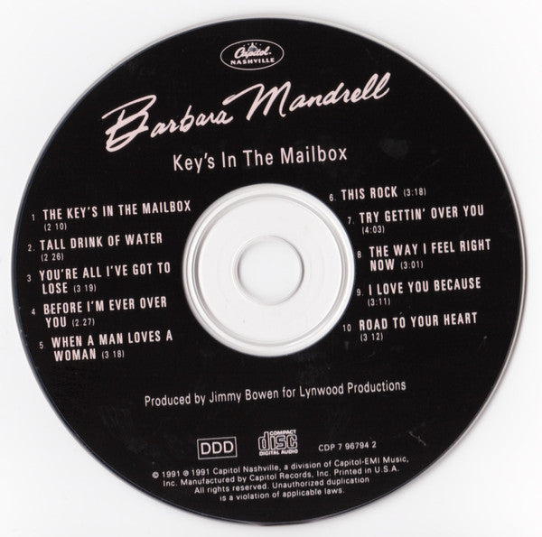 Barbara Mandrell : Key's In The Mailbox (CD, Album)