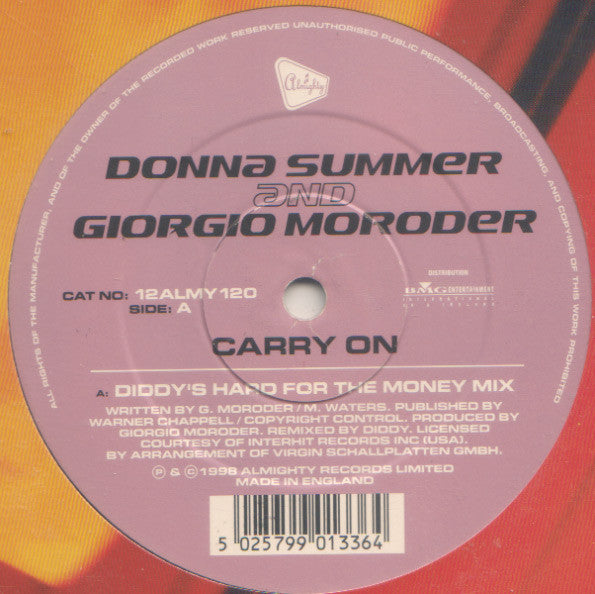 Donna Summer And Giorgio Moroder : Carry On (12")