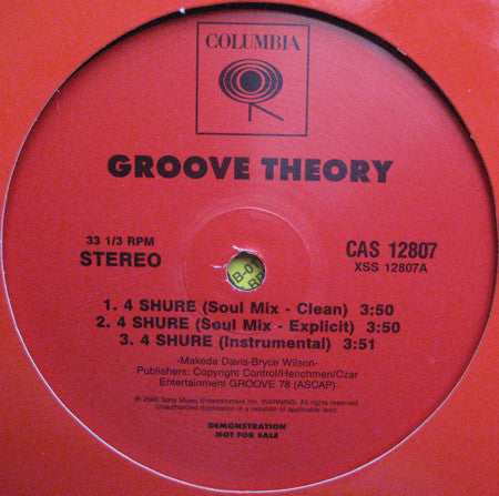 Groove Theory : 4 Shure (12", Promo)