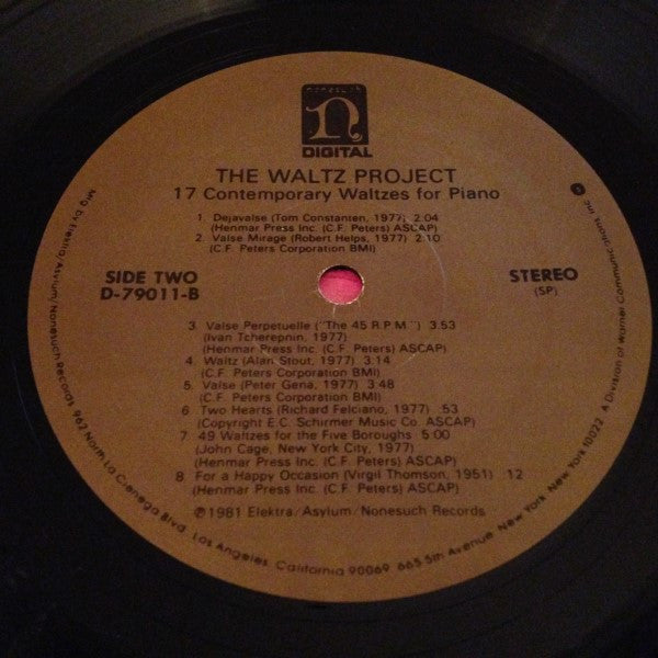 Various : The Waltz Project (17 Contemporary Waltzes For Piano) (LP)