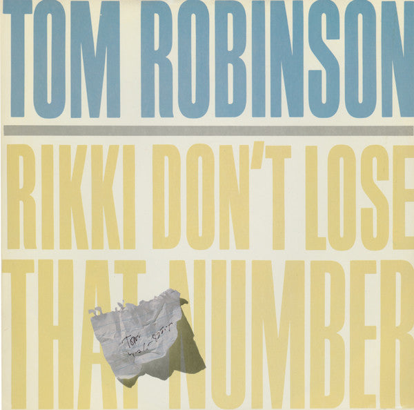 Tom Robinson : Rikki Don't Lose That Number (12")