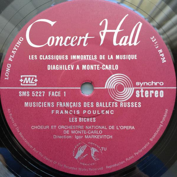 Francis Poulenc / Henri Sauguet / Darius Milhaud / Erik Satie / Georges Auric - Orchestre National De L'Opéra De Monte-Carlo, Igor Markevitch : Diaghilev À Monte-Carlo (2xLP, Album)