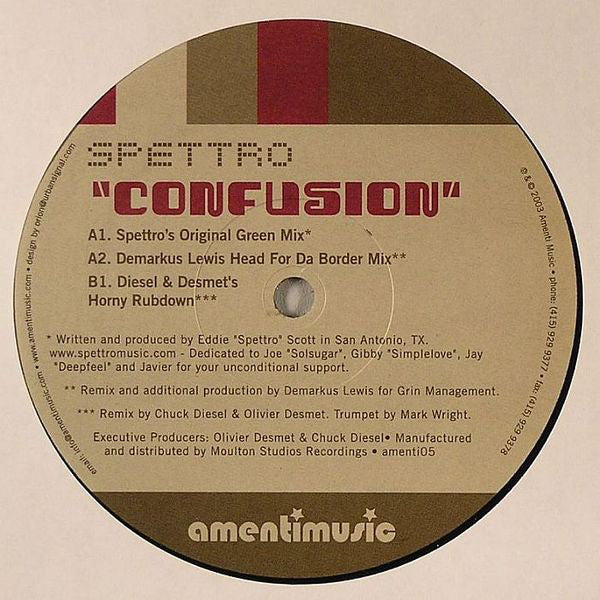 DJ Spettro : Confusion (12")