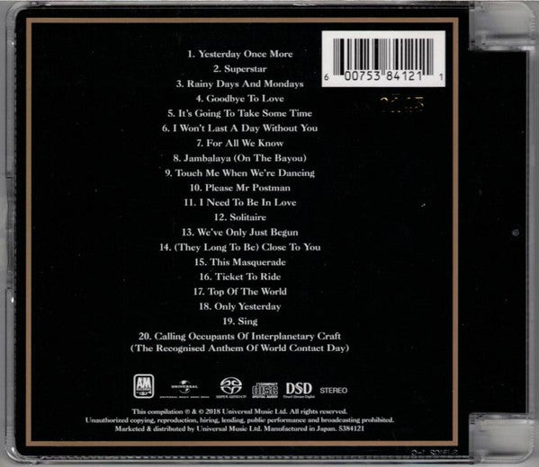 Carpenters : Carpenters Gold (Greatest Hits) (SACD, Hybrid, Comp, Num)