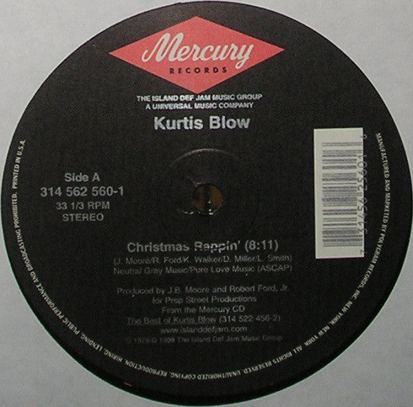 Kurtis Blow : Christmas Rappin' (12", RE)