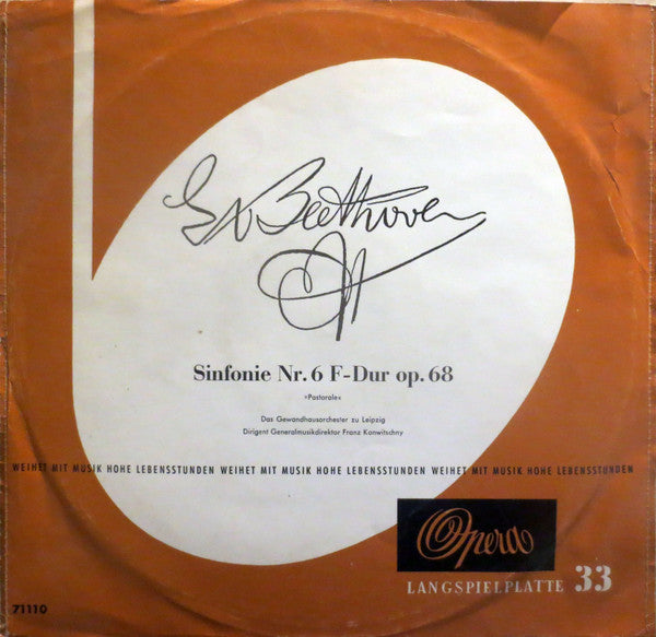 Ludwig van Beethoven, Gewandhausorchester Leipzig, Franz Konwitschny : Sinfonie Nr. 6 F-Dur op. 68 "Pastorale" (LP, Album)