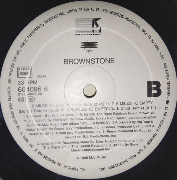 Brownstone : 5 Miles To Empty (12")