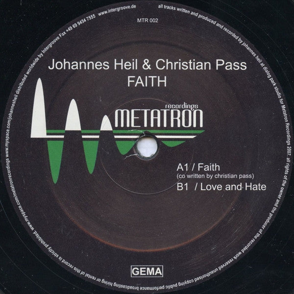 Johannes Heil & Christian Pass : Faith (12")