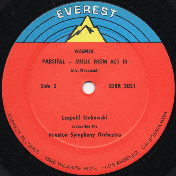 Leopold Stokowski Conducting Houston Symphony Orchestra : Parsifal (Good Friday Spell And Symphonic Synthesis Of Act 3) (LP, Album, RE)