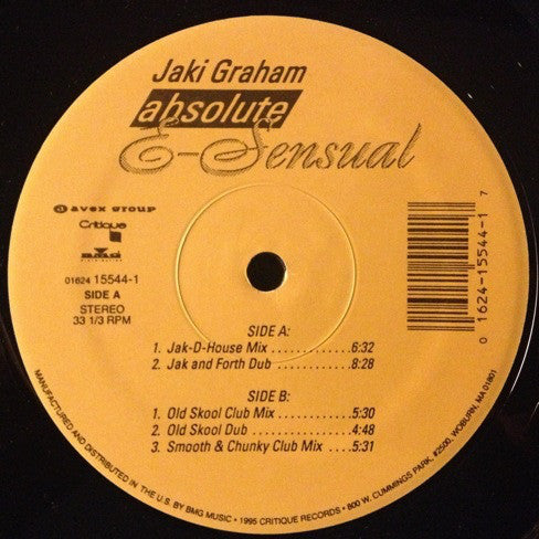 Jaki Graham : Absolute E-Sensual (12")