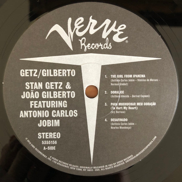 Stan Getz / Joao Gilberto* Featuring Antonio Carlos Jobim : Getz / Gilberto (LP, Album, RE)