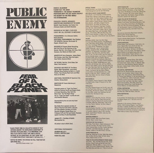 Public Enemy : Fear Of A Black Planet (LP, Album, RE, RP)