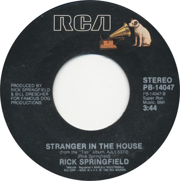 Rick Springfield : Celebrate Youth (7", Single, Styrene, Ind)