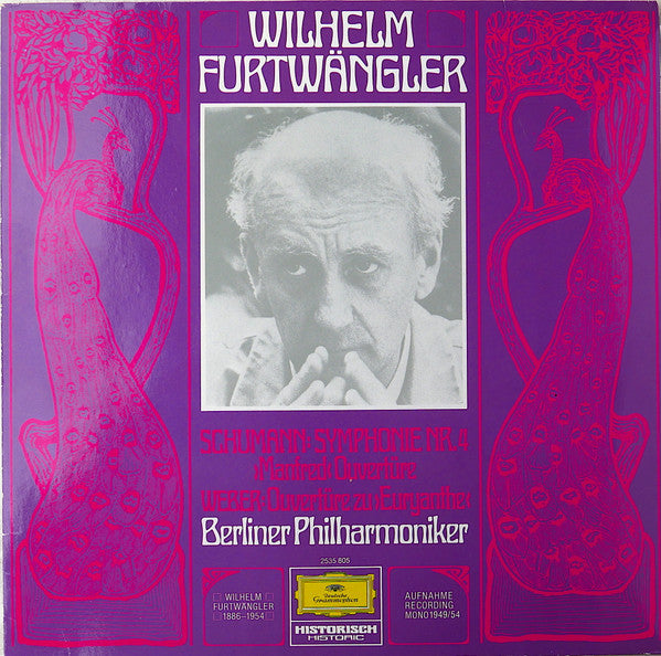 Robert Schumann / Carl Maria von Weber – Wilhelm Furtwängler, Berliner Philharmoniker : Symphonie Nr. 4 · ›Manfred‹ Ouvertüre / Ouverture Zu ›Euryanthe‹ (LP, Comp, Mono)