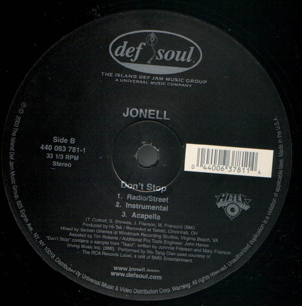 Jonell : So Whassup / Don't Stop (12")