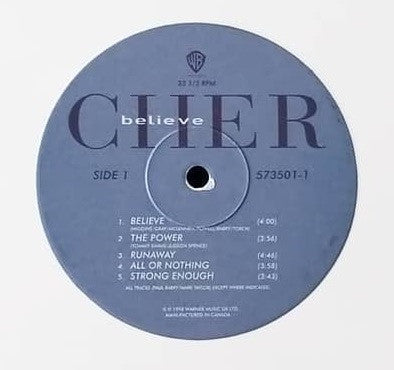 Cher : Believe (LP, Album, RE, Whi)