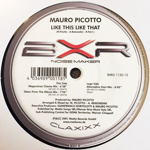 Mauro Picotto : Like This Like That (12")