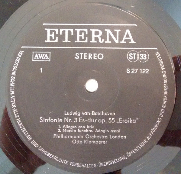 Ludwig van Beethoven, Philharmonia Orchestra, Otto Klemperer : Sinfonie Nr. 3 Es-dur Op. 55 »Eroika« / Ouvertüre Zu »Fidelio« Op. 72 (LP, Bla)