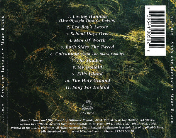 Mary Black : Song For Ireland (CD, Comp)