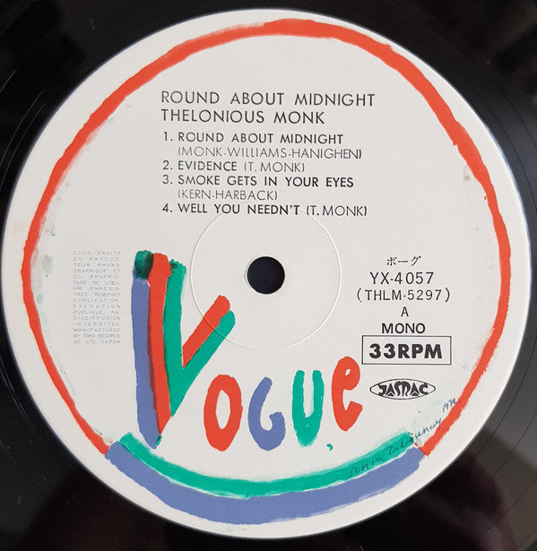 Thelonious Monk : Round About Midnight (LP, Album, Mono, RE)