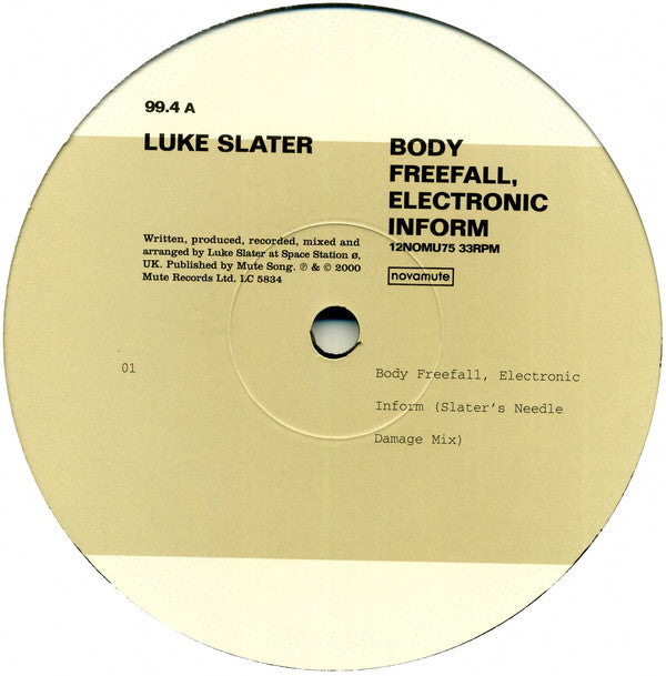 Luke Slater : Body Freefall, Electronic Inform #1 (12")