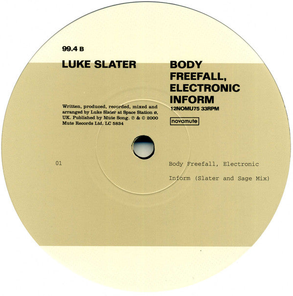 Luke Slater : Body Freefall, Electronic Inform #1 (12")