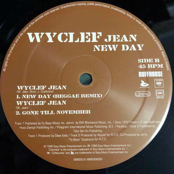 Wyclef Jean Featuring Bono : New Day (12")