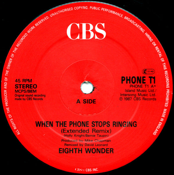 Eighth Wonder : When The Phone Stops Ringing (12")