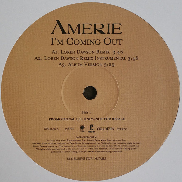 Amerie : I'm Coming Out (12", Promo)