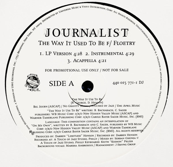 Journalist : The Way It Used To Be (12", Promo)